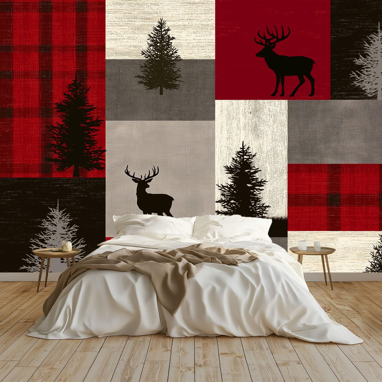 Fototapeta z włókniny w stylu vintage, tradycyjna, 400 x 280 cm (szer. x wys.), nowoczesna tapeta z włókniny, efekt 3D, dekoracja ścienna, patchwork, las, zwierzęta, tapeta ścienna, salon, restauracja