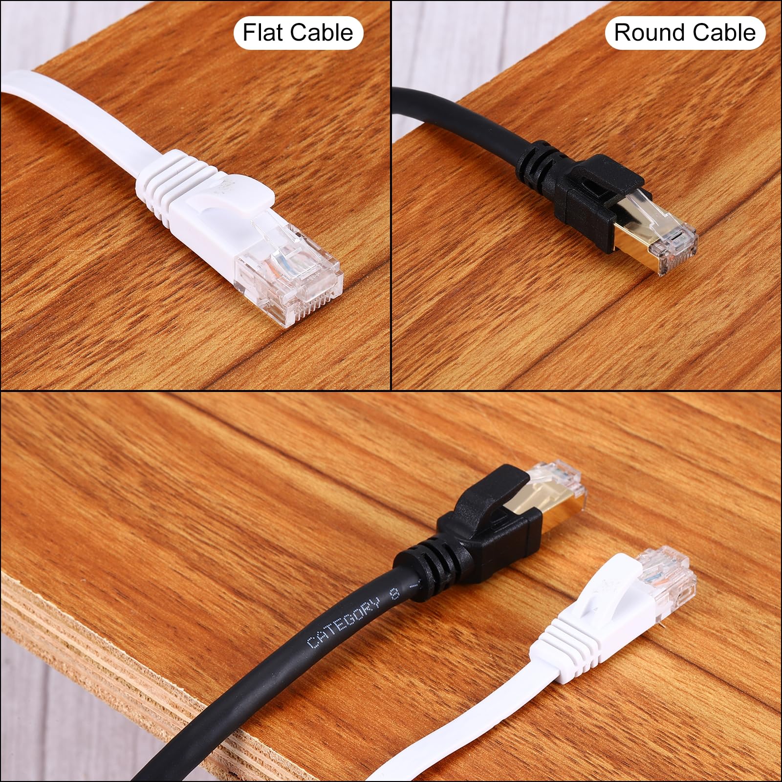 MECCANIXITY Câble Ethernet Cat 6 de 29,9 m, 32 AWG, 250 MHz, cordon de raccordement plat haut débit pour réseau Internet RJ45 Cat6 avec clips pour ordinateur, jeux, routeur, modem, blanc