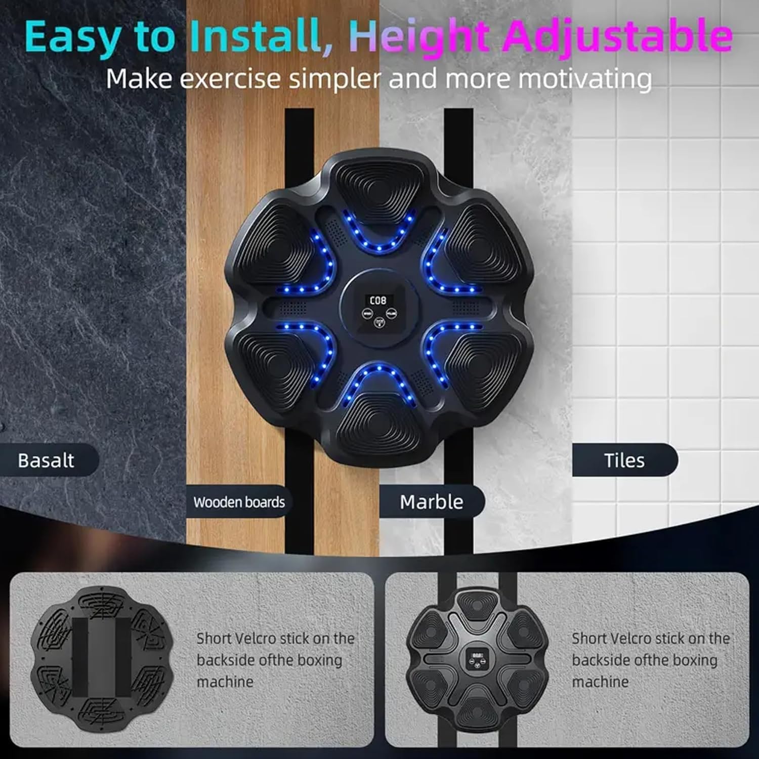 Music Boxing Machine for Adults – Wall Boxing Punching Pad, Machine Boxing Equipment for Training, Music Boxing Workout Trainer for Home or Gym - Gift for Dad