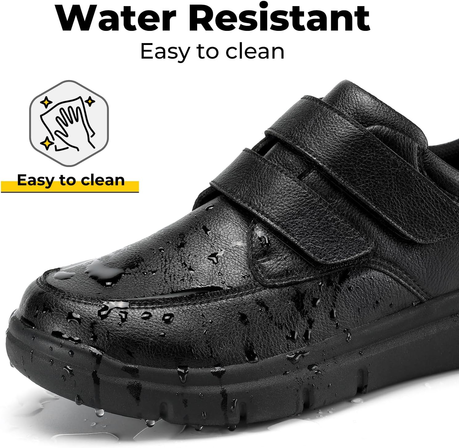 FitVille Men's Extra Wide Walking Shoes, Hook and Loop Comfortable Leather Business Shoes, Orthopedic Diabetic Shoes Dress Sneakers for Edema and Swollen Feet - Image 7