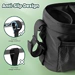 Guiseapue Stroller Caddy with Cup Holder, Stable Stroller Organizer, Black | Detachable Phone Bag, Non-slip Straps, Fits Bugaboo, Graco, Cybex, Nuna, Baby Jogger Stroller Accessories, New Mom Gifts