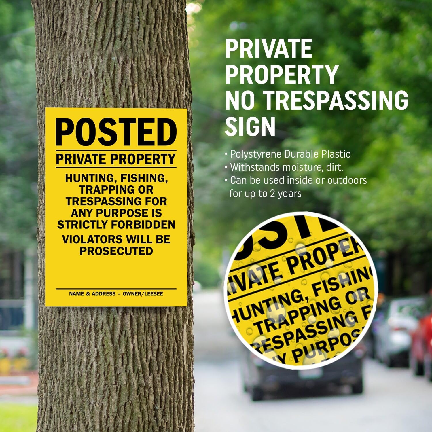 SmartSign „Privateigentum“ Reißschild-Buch – 20 Blatt, 35,6x25,4 Cm, Kunststoff, Wasserfest, Für Garten, Baustelle, Wald