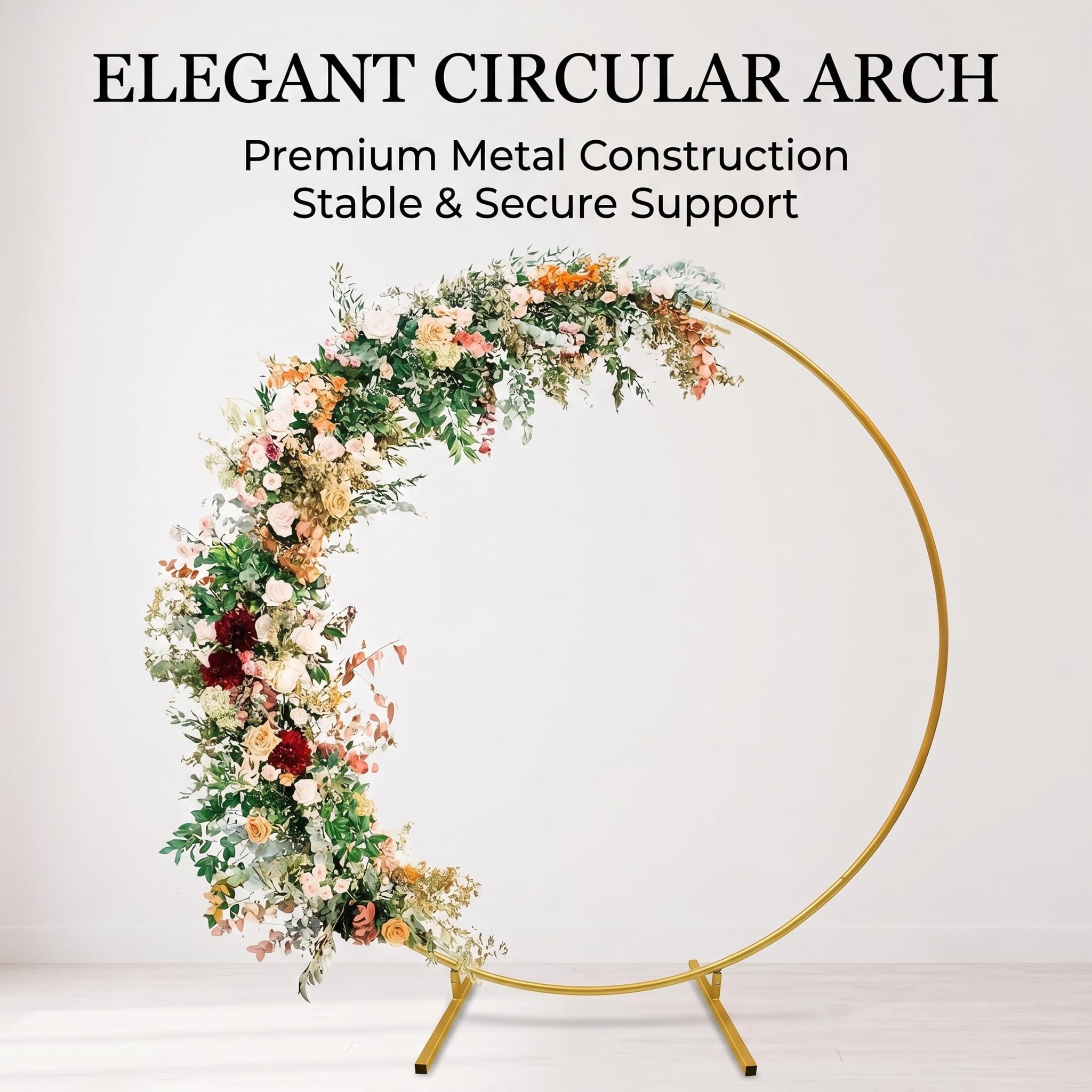 1.5M Metall Luftballon Bogen Rund DIY Ballonbogen Girlande Runder Blumen Deko Ring Kit Hochzeitsbogen Party-Deko-Set Ballonsäulenständer für Hochzeit Party Weihnachten und andere Feiern 150cm