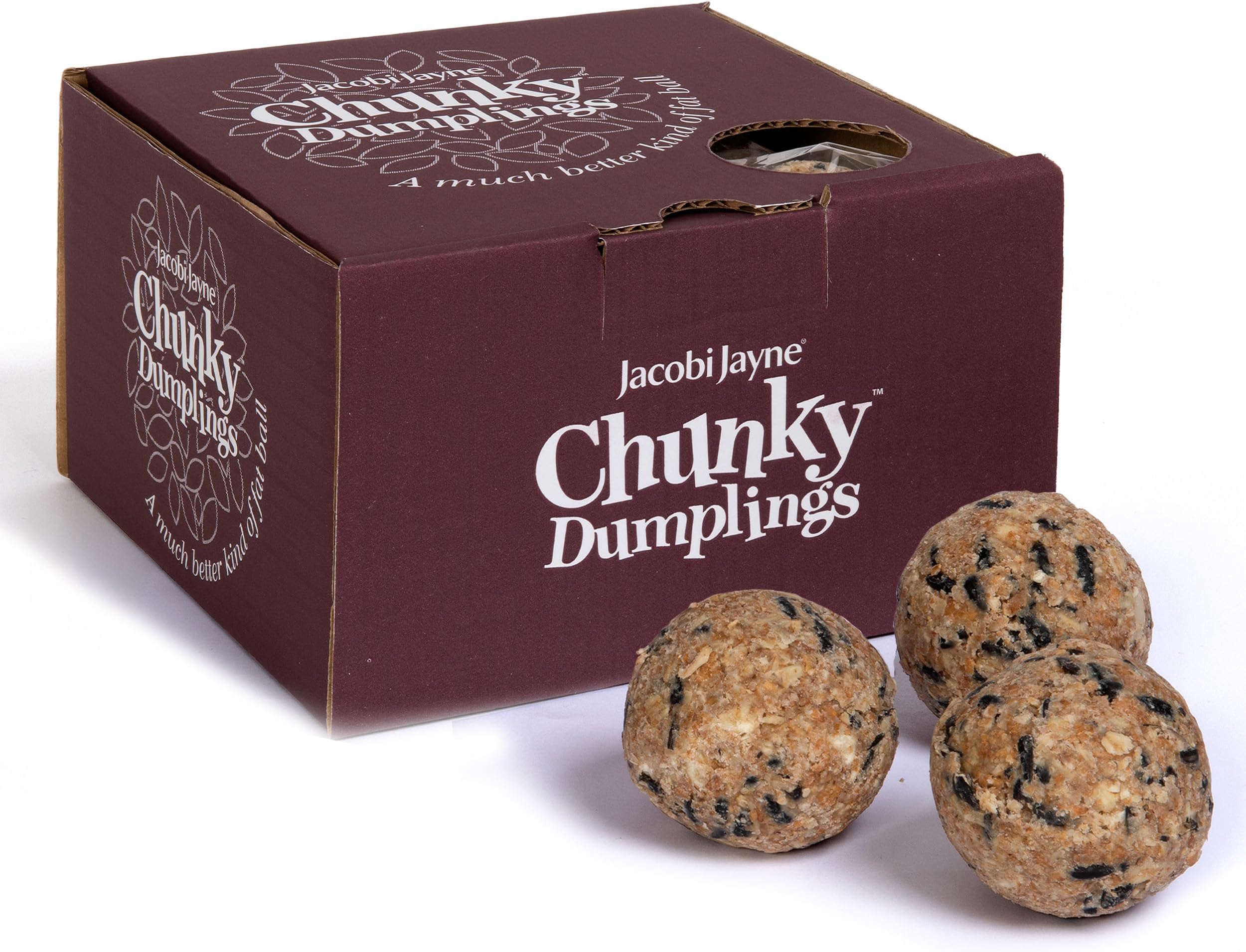 – Fat Balls For Wild Birds - Jacobi Jayne® Chunky Dumplings™ Premium Suet Balls - Pack Of 18 x 85g - High Energy Fat Balls Wild Bird Food Feed To Attract Small Wild Birds Year Round