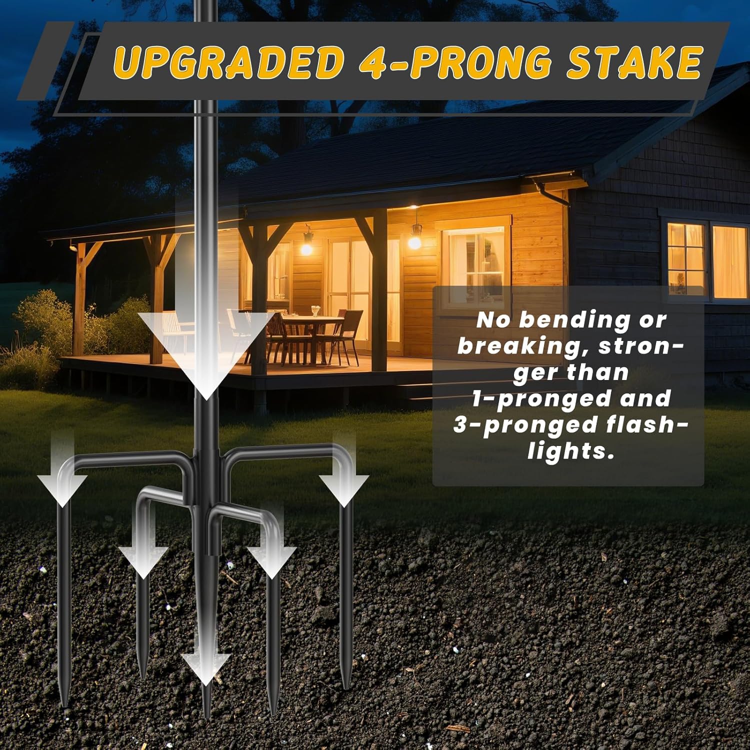 4 Set Citronella Torches for Outside,16oz Outdoor Metal Garden Torches,60" Garden Décor Torches with 5-Prong Grounded Stake,Flam Torch Light for Backyard Patio Pathway