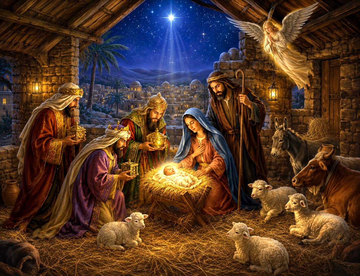 WESEN Christmas 1000 Piece Jigsaw Puzzle for Adult - Jesus Christ was Born Jigsaw for Stress Relief & Fun, Challenging Festive Family Puzzle, Premium Artwork for Relaxation & Decor