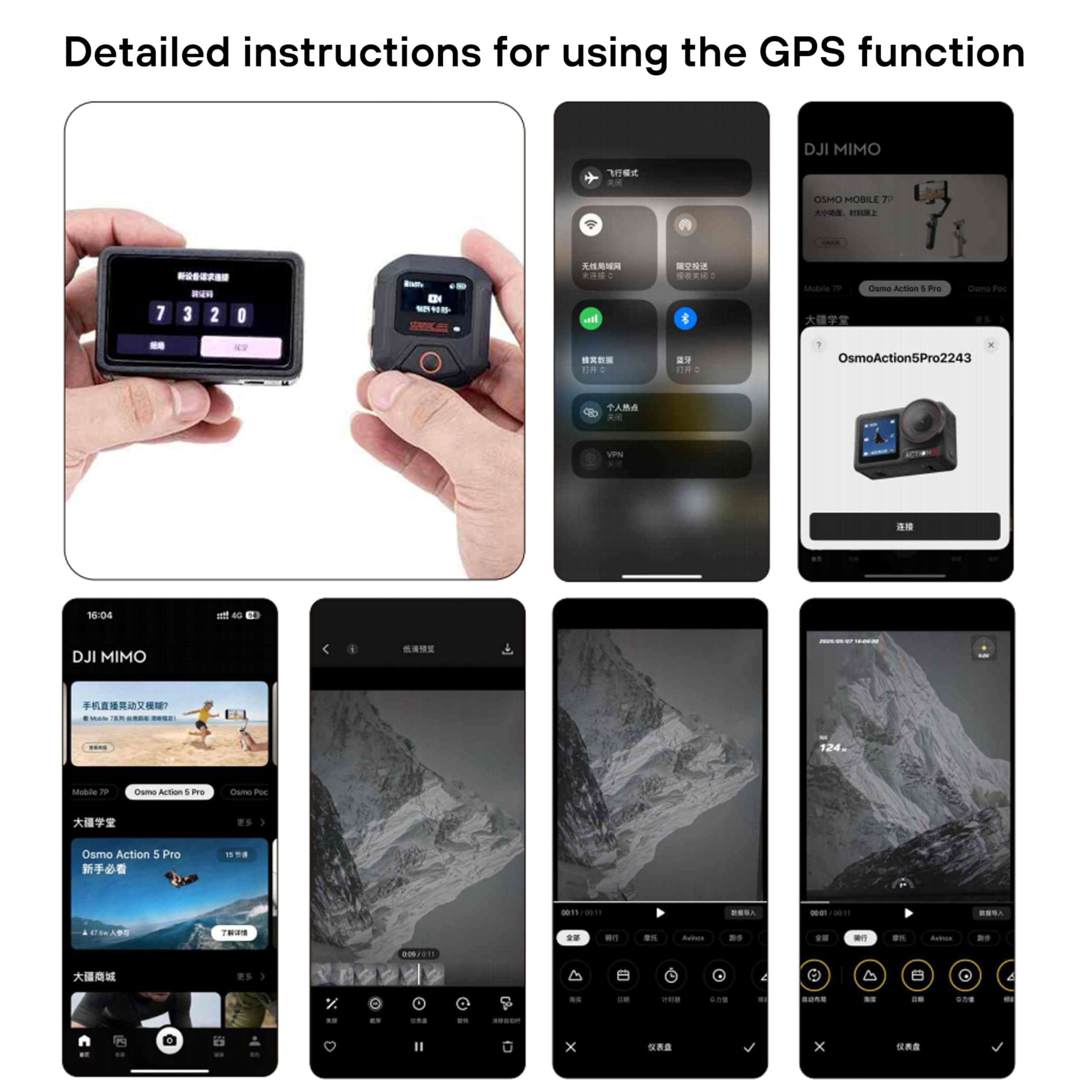 Treeboy Bluetooth GPS Remote Control per DJI Action 5 Pro/Action 4 - Accessori Intelligenti a 25M