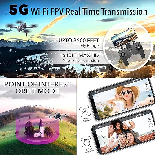 Miniatura 14 de Contixo Dron GPS plegable F22 con cámara 4K, tiempo de vuelo de 18 minutos, sígueme, retorno automático, cuadricóptero RC de largo alcance