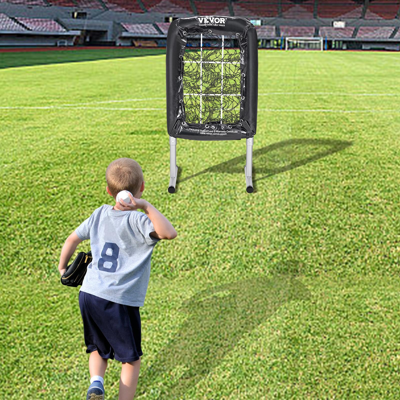 VEVOR Filet d'Entraînement de Baseball Sofetball Pickleball 9 Trous 50,8 x 74 cm Filet de Lancement pour Baseball Portable Hauteur Réglable sur 3 Niveaux Cible de Frappe pour Lanceur Lancer Pelouse