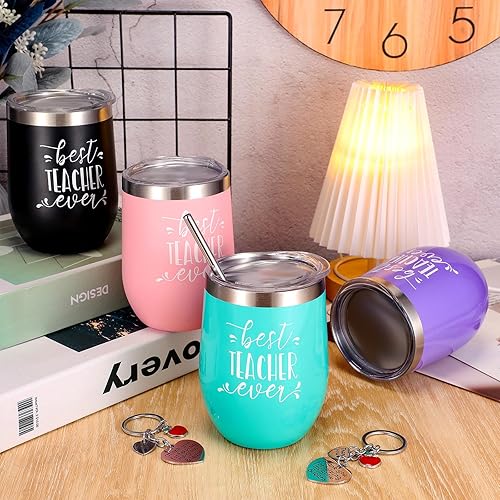 Miniatura 5 de Didaey Juego de 24 piezas de regalo de agradecimiento para profesores vaso de vino de 12 onzas para mujeres regalo del día de San Valentín para