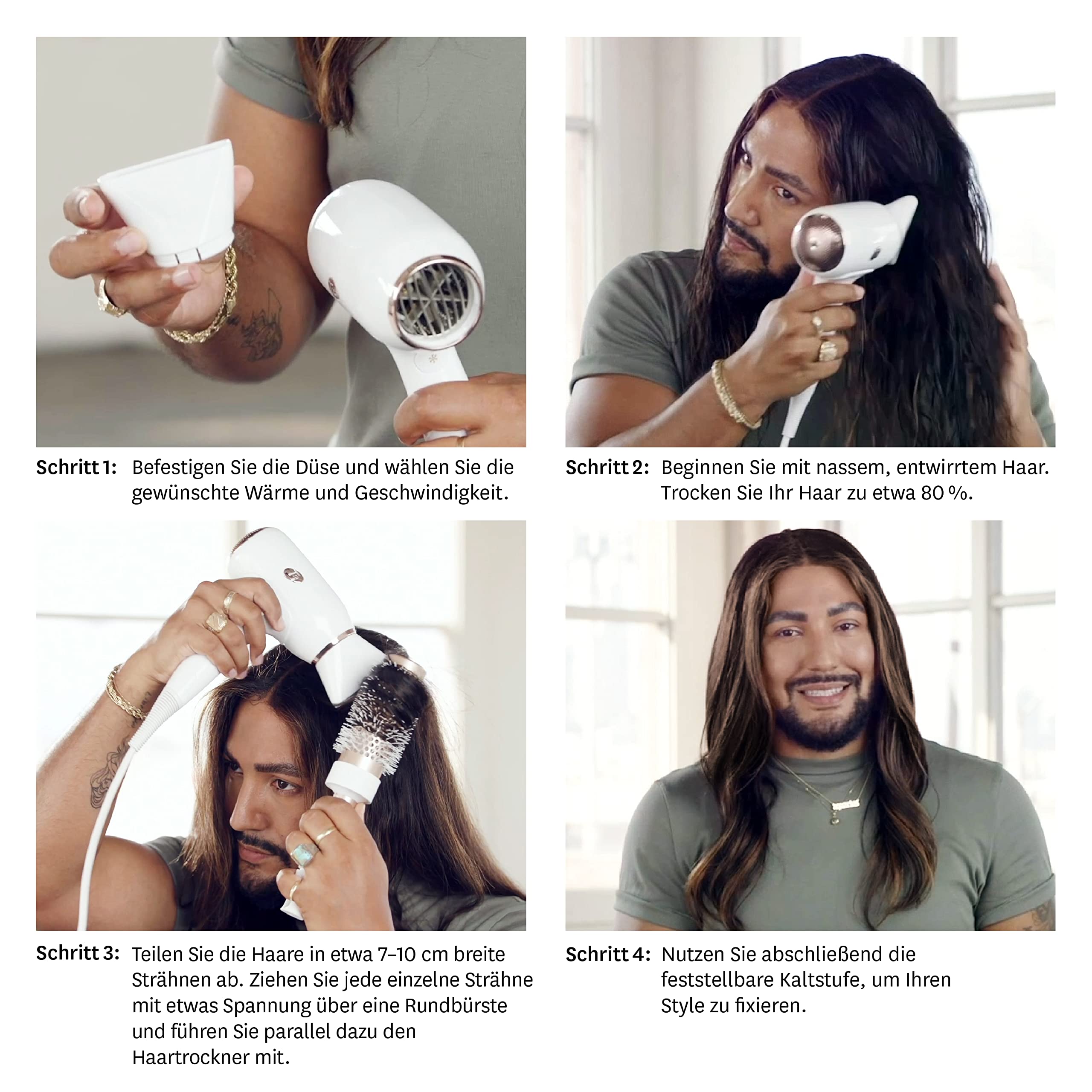 T3 Fit Kompakter professioneller Haartrockner mit Ionentechnologie, schnell trocknend, leicht und ergonomisch, glättet Frizz, mehrere Temperatur- und Geschwindigkeitskombinationen