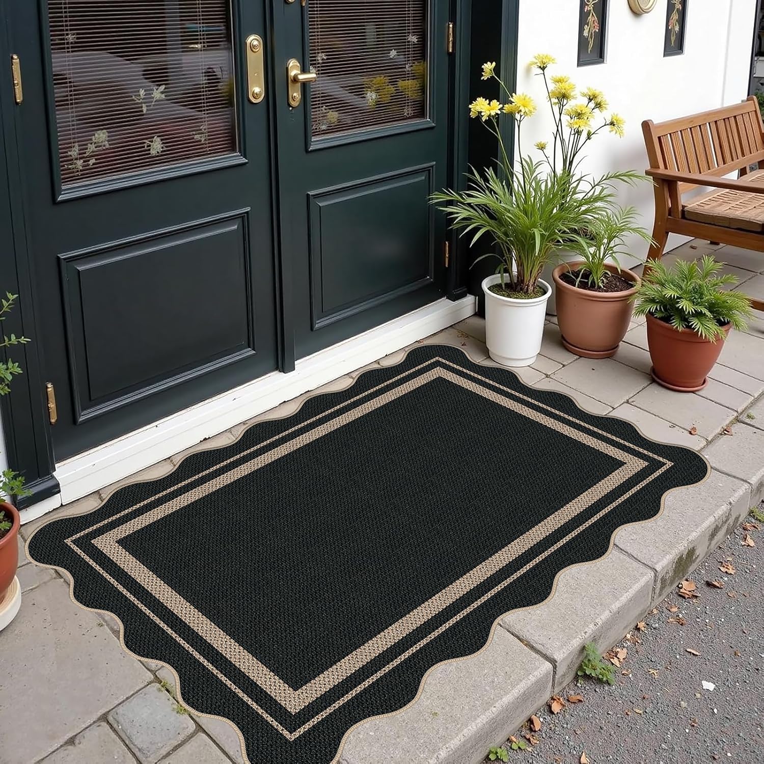Easy Jute Entryway Rug 20"x32", Brown Small Indoor Outdoor Carpet, Washable Non-Slip Floor Mat for Entryway, Kitchen, Porch