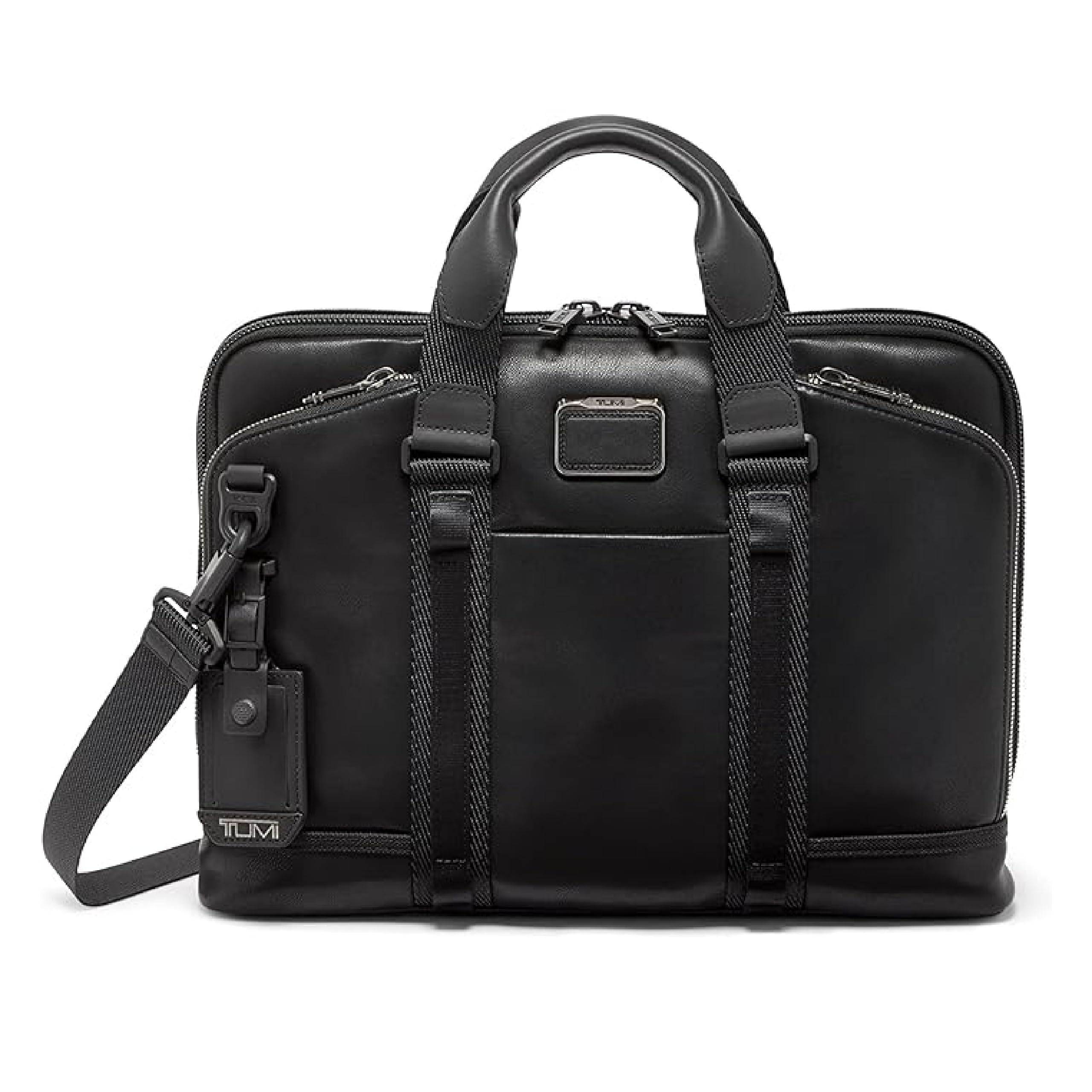 Alpha Bravo Academy Brief - Compact Laptop Briefcase - Travel Laptop Bag - 11.8" X 15.5" X 2.0" - For 15" Laptop - Black Leather