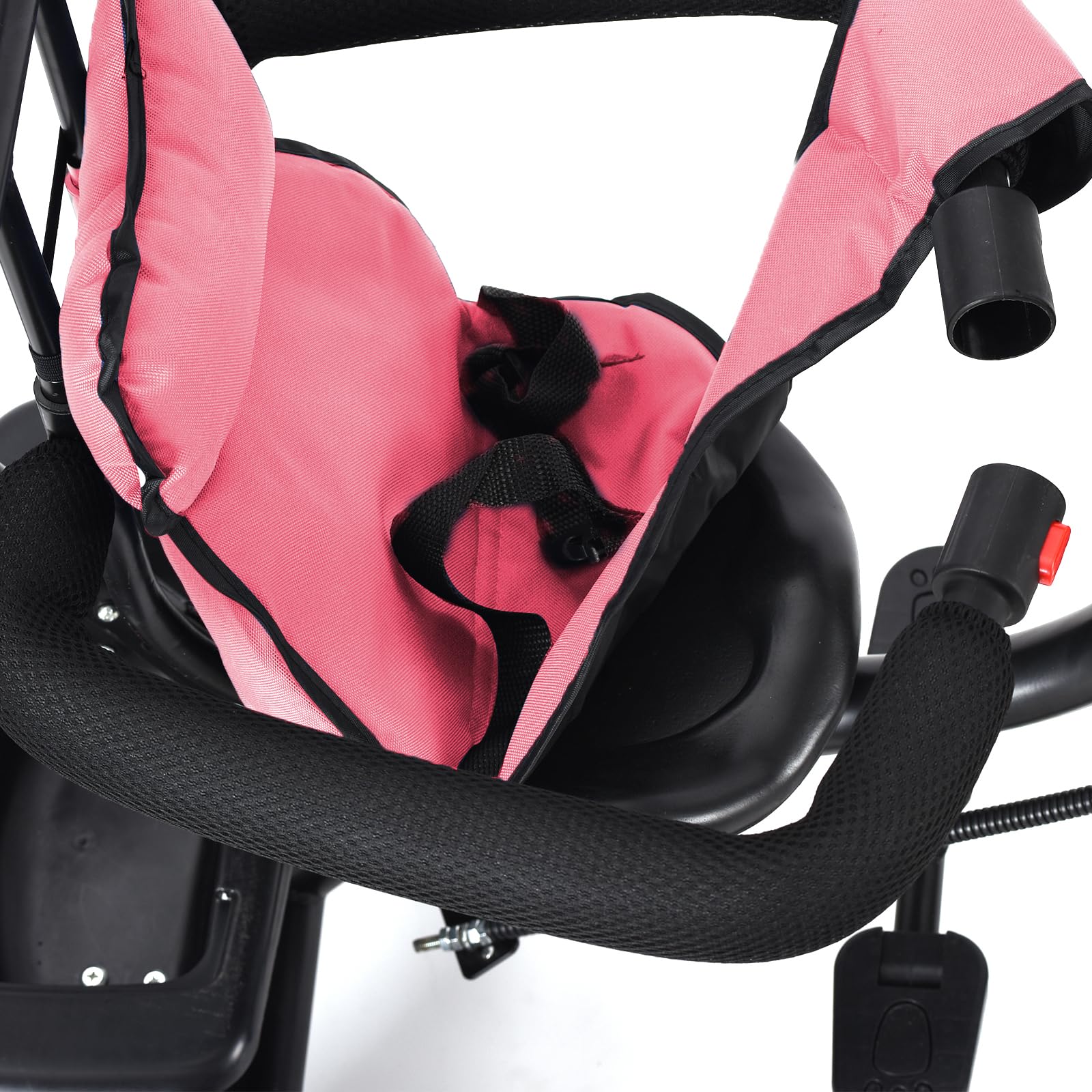 Tricycle Enfant Jeux Jouet Sport extérieur-4 en 1 Poussette Tricycle à pédale 2-4 Ans, vélo d’équilibre pour Tout-Petits avec poignée de poussée,(b) 4 en 1 (Rose)