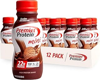 Premier Protein Shake MINIs, Chocolate, 22g Protein, 120 Calories, No Added Sugar, 8.75 fl oz, 12 Pack (Packaging May Vary)