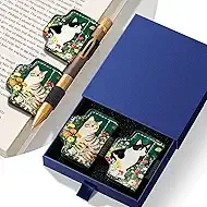 2 Pcs Cat Magnetic Bookmarks with Gift Box,Book Leather Markers for Women, Book Marks Cute Bookmarks for Women, Cute Magnetic Bookmarks for Women, Book Marks for Reading Women