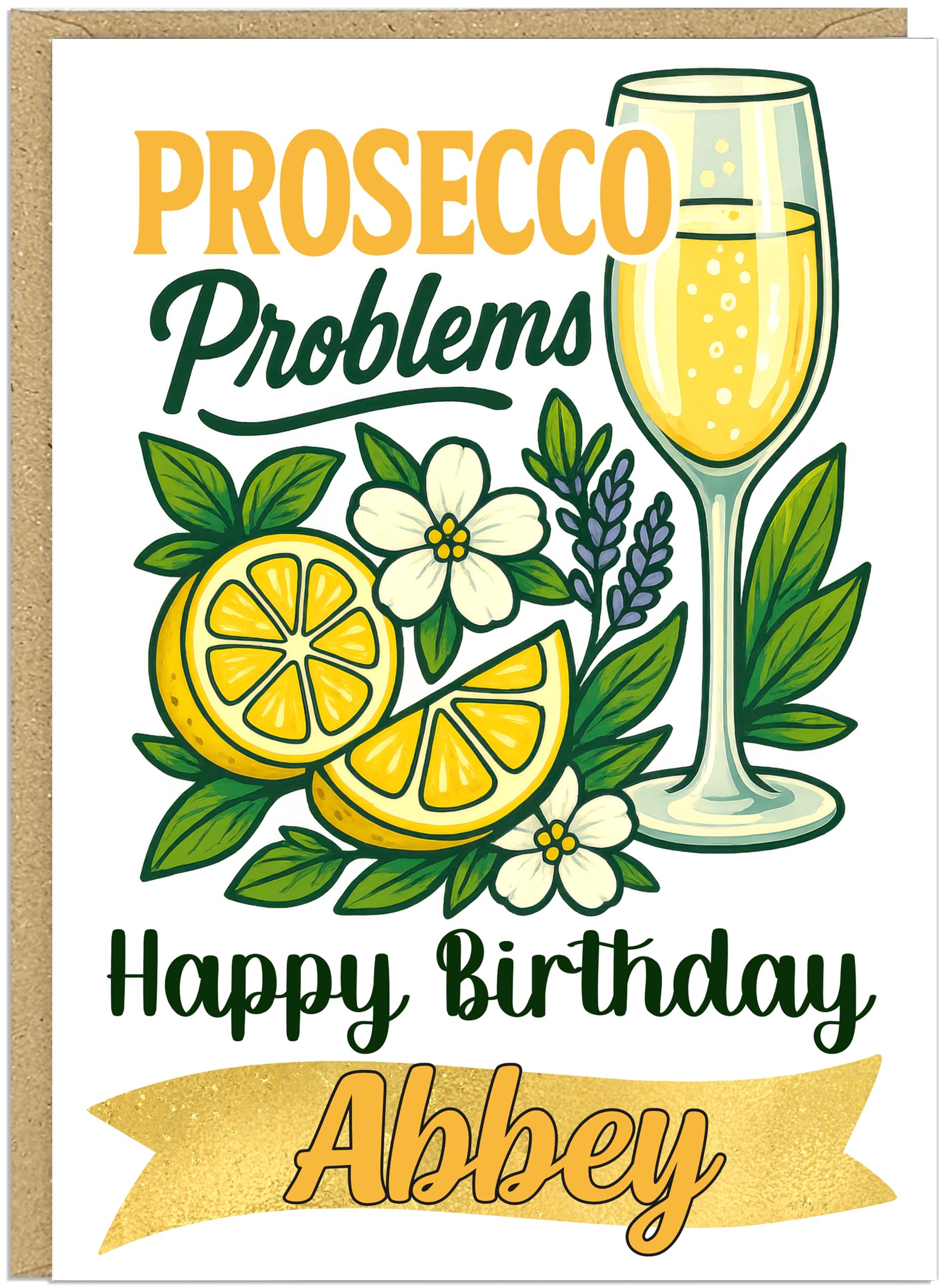 Personalised Alcohol Themed Birthday Cards - Custom Own Name With 9 Fun Designs Gin Margaritas Mimosas Prosecco Rosé Rum Tequila Vodka Whiskey Wine - Happy Birthday Greeting Cards A5 (Prosecco)