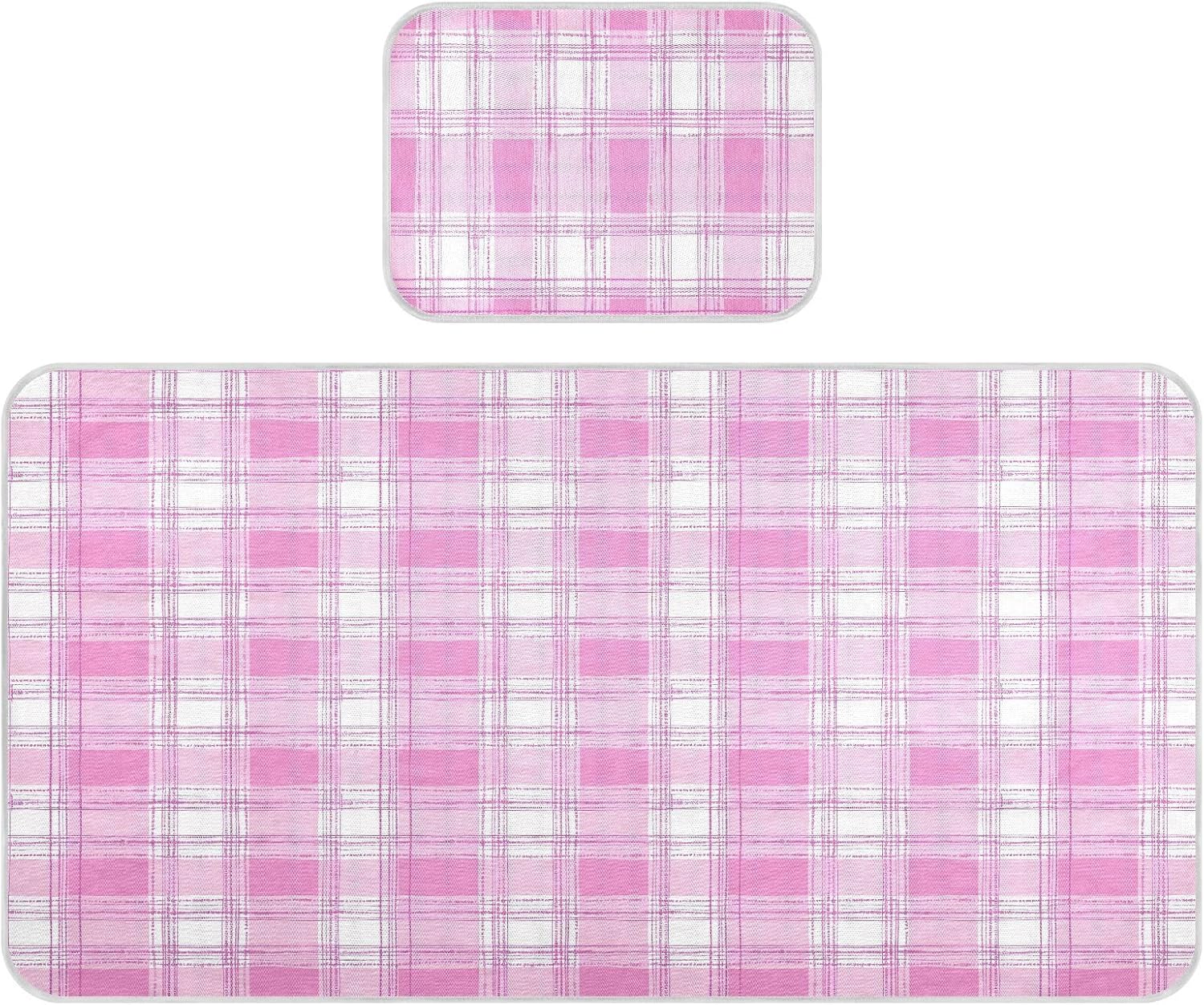 Cooling Baby Mattress pad Cover 28" x 52" Ultra Soft Crib Bumper Pads for Baby&Toddler Purple Plaid