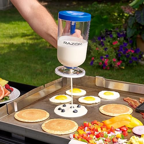 Miniatura 4 de RAZOR Dispensador de masa para panqueques, dispensador de masa para panqueques y gofres para pasteles, magdalenas, crepes, cupcakes para hornear,
