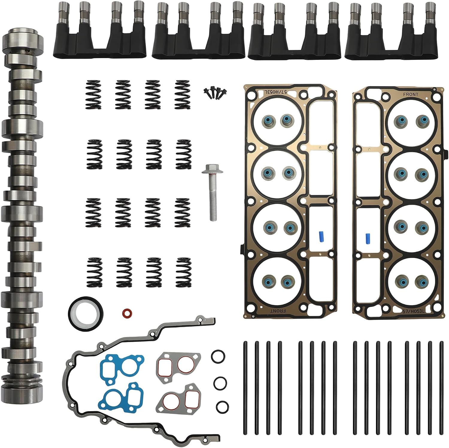 5.3 E1840P Sloppy Stage 2 Camshaft Kit Lifters w/Head Gasket Set Fit for Chevrolet Avalanche Silverado Tahoe GMC Yukon Sierra 1999-2007 Gen III/IV LS 4.8 5.3 Vortec Trucks V8