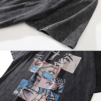 Laixton Men's Vintage Graphic Tee Shirts Unisex Anime Eyes Print