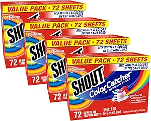 Shout Color Catcher, Dye-Trapping Sheets, 72 Sheets (Pack of 4)