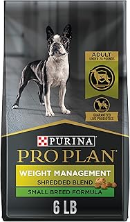 Purina Pro Plan Small Breed Weight Management Dog Food, Shredded Blend Chicken & Rice Formula - 6 lb. Bag