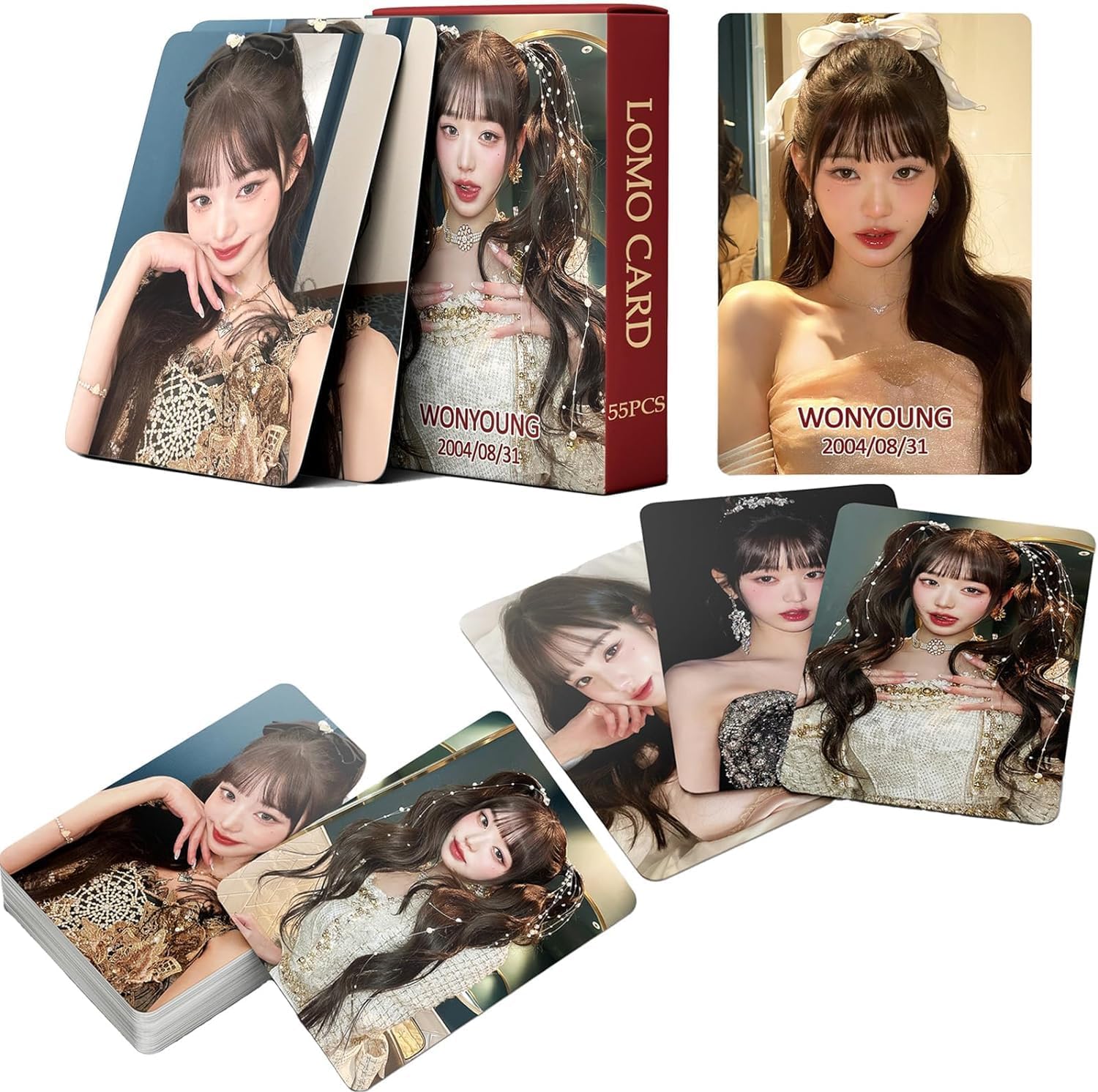 LUYAO 55 Pcs Jang WonYoung Album Photocards, IVE Photocard, Album Lomo Cards, KPOP WonYoung Photocard Set Gift for Fans Boys Girls