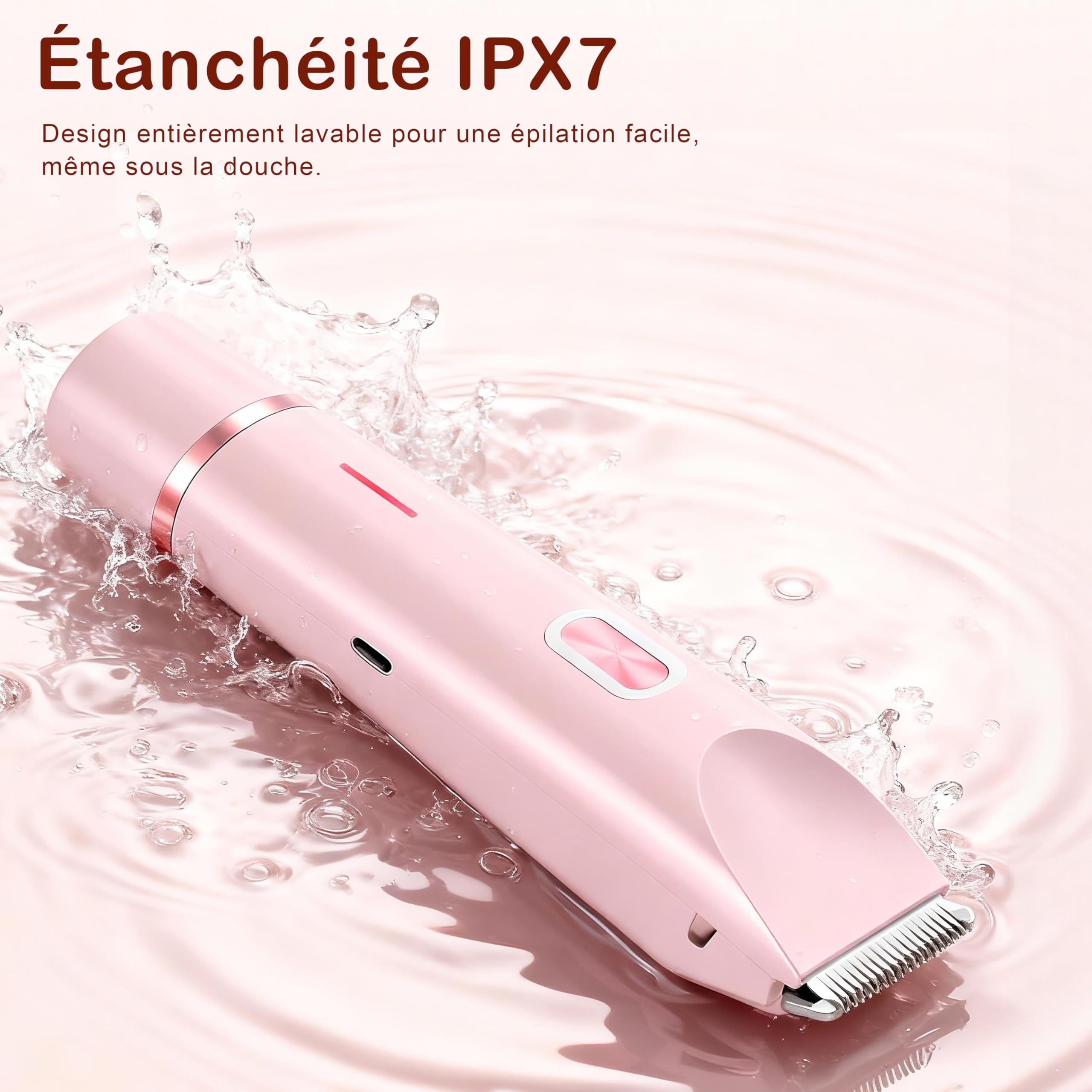 Rasoir Klyne Femme, Klyne Tondeuse À Double Tête Femme pour Tondeuse Intime & Sourcils, Recharge Usb, Étanche IPX7, Électrique Rasoir Femme pour Bikini, Aisselles, Jambes et Nez