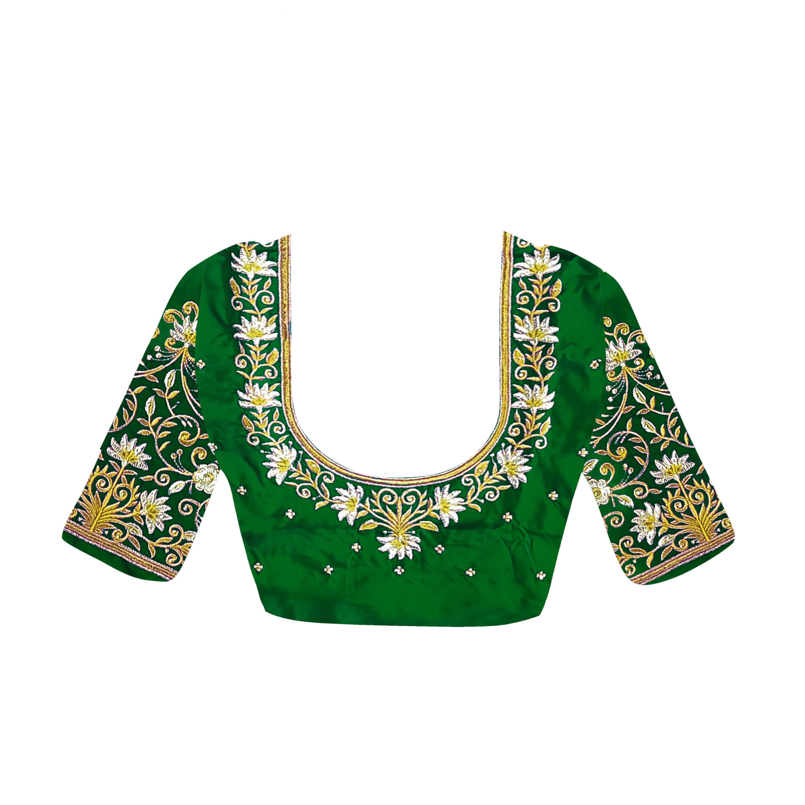 Art Silk Blouse Fabric | Unstitched Embroidered Blouse Material for Women | Premium Ethnic Wear Fabric Piece | Wedding & Festive Saree Blouse Material-image-18