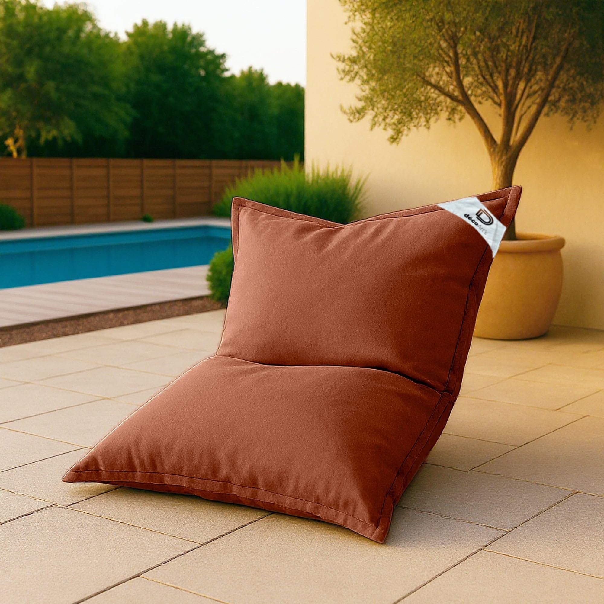 Housse pour Pouf Géant XL 120x80cm - Intérieur et Extérieur - Déhoussable - AntiUV - Terracotta