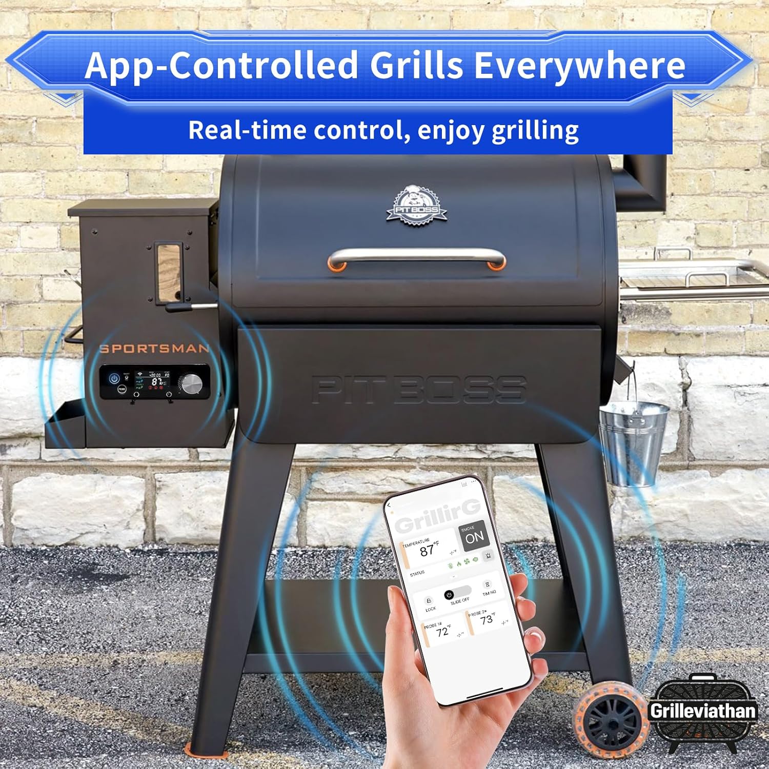 WiFi PID Controller for Pit Boss Pellet Grills with Rectangular Controller, Smart App Control, 3 PID Modes (A45/A70/A99), Dual Meat Probes, Error Alerts, Replacement Control Board