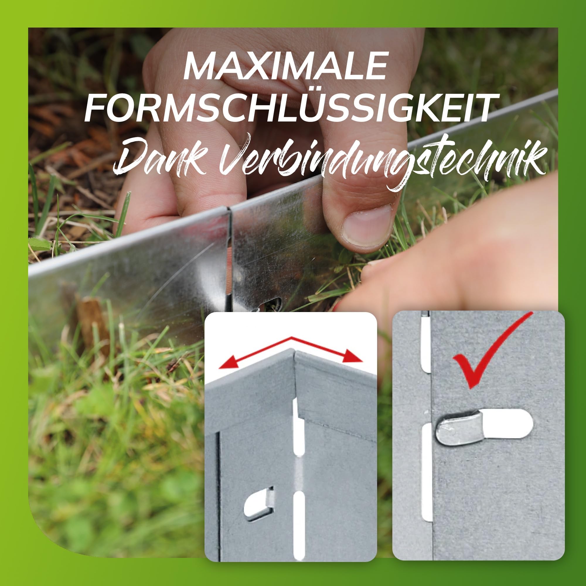 bellissa Rasenkante Metall verzinkt Beeteinfassung 118x19,5 cm