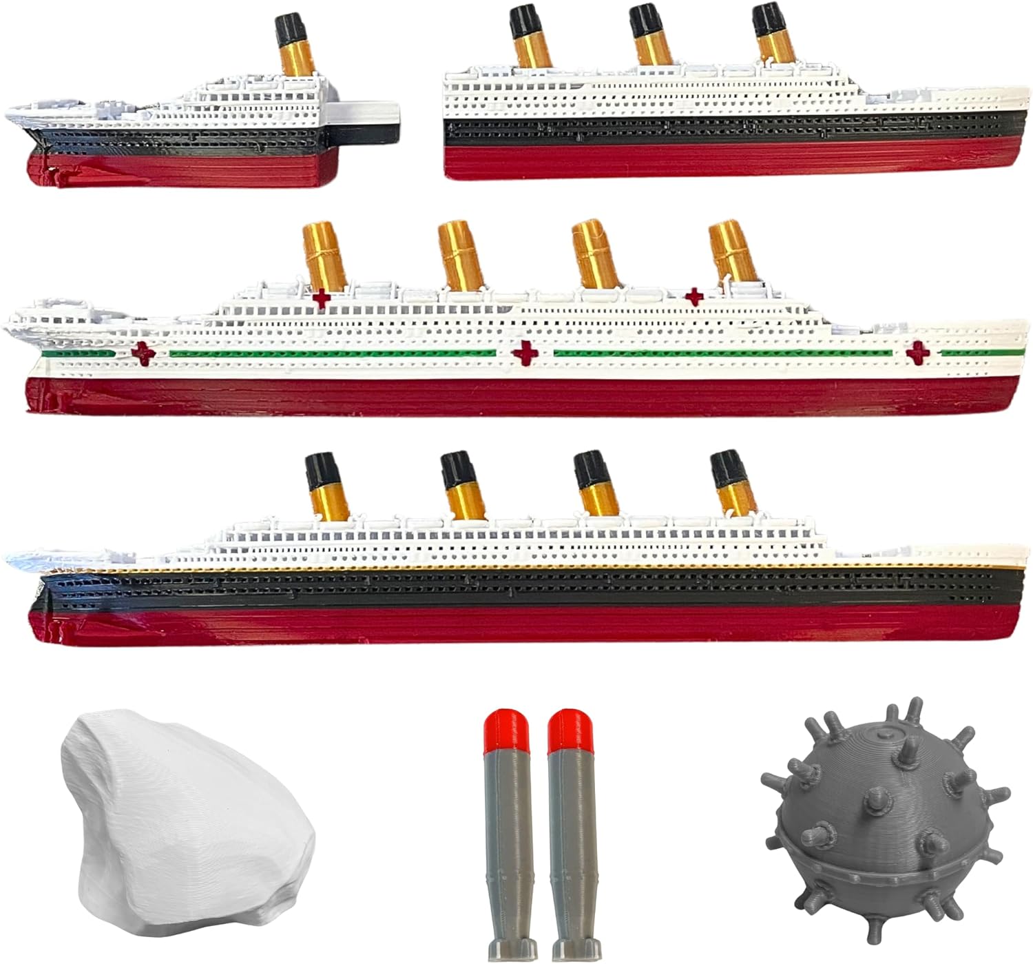 3 Pack Split In Half Titanic Bath Boat And Pool Toy,Break In Half RMS Titanic Toys For Kids, Historically Accurate Breakable Titanic Toy, Titanic Ship, Titanic Cake Topper (3 Pack)