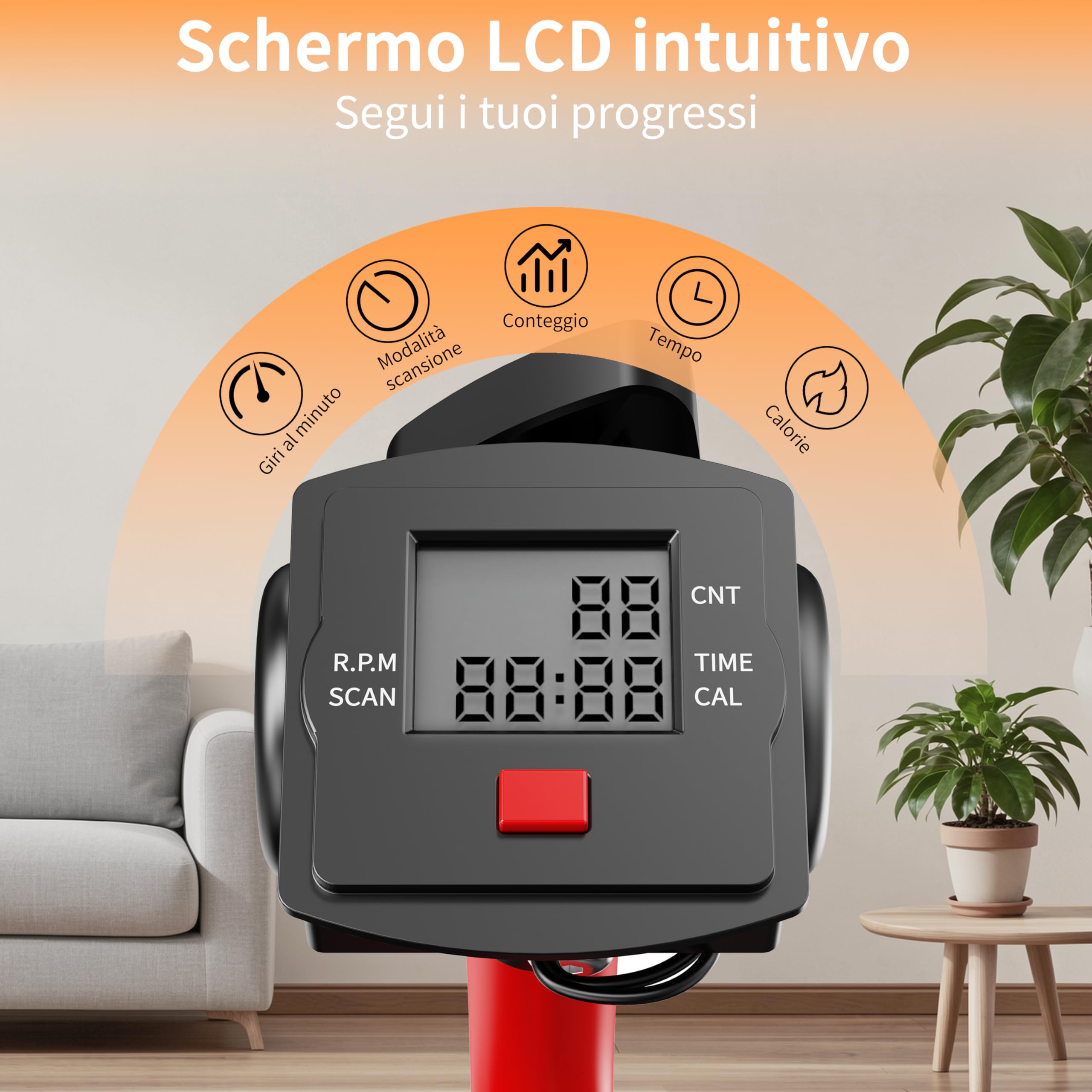 Pedaliera per Braccia e Gambe da Divano e Poltrona con Schermo LCD, Mini Bike Ginnastica Passiva Cyclette Manubrio Display Bici da Camera Casa Home Gym