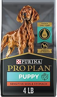 Purina Pro Plan Sensitive Skin and Stomach Puppy Food with Probiotics, Salmon & Rice Formula - 4 lb. Bag