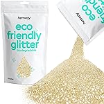 Hemway Eco Friendly Biodegradable Glitter 100g / 3.5oz Bio Cosmetic Safe Sparkle Vegan for Face, Eyeshadow, Body, Hair, Nail and Festival Makeup, Craft - 1/128 0.008 0.2mm - Champagne