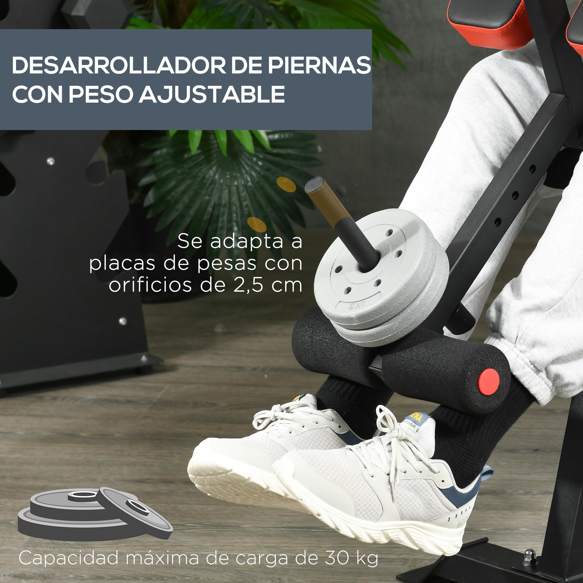 SPORTNOW Banco de Musculación Multifuncional Banco de Pesas Musculación con Respaldo y Soporte de Barras Ajustables Carga 150 kg para Entrenamiento Piernas Abdominal Pecho y Brazos Negro