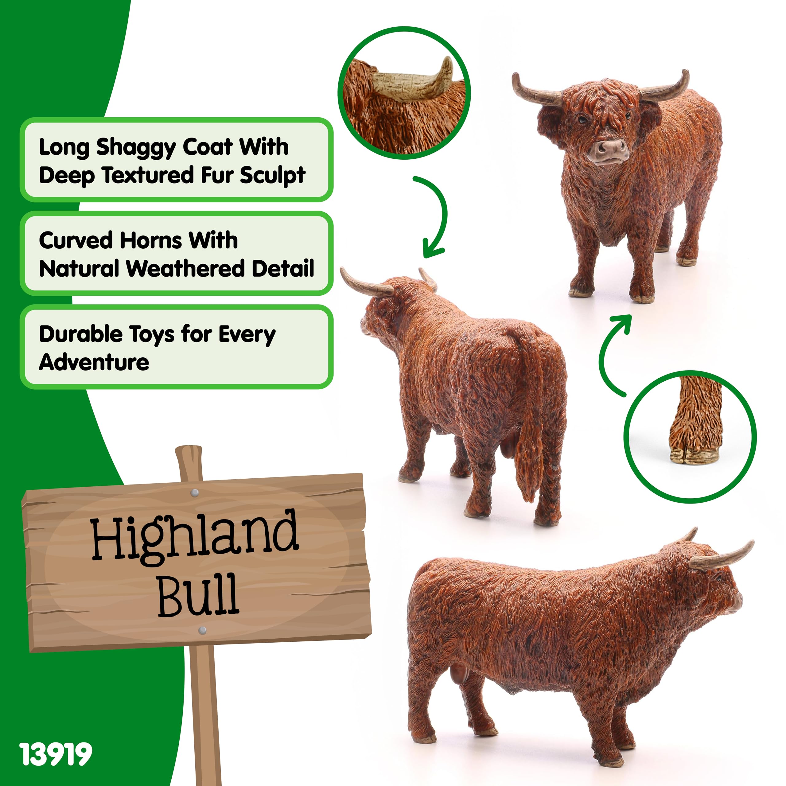 schleich FARM WORLD | Byk Highland 13919 | figurka zwierzęcia farma schleich | szczegółowa figurka i kolekcjonerska | prezent dla dziewczynek i chłopców | zabawka farma od 3 lat | 14 x 6 x 8 cm