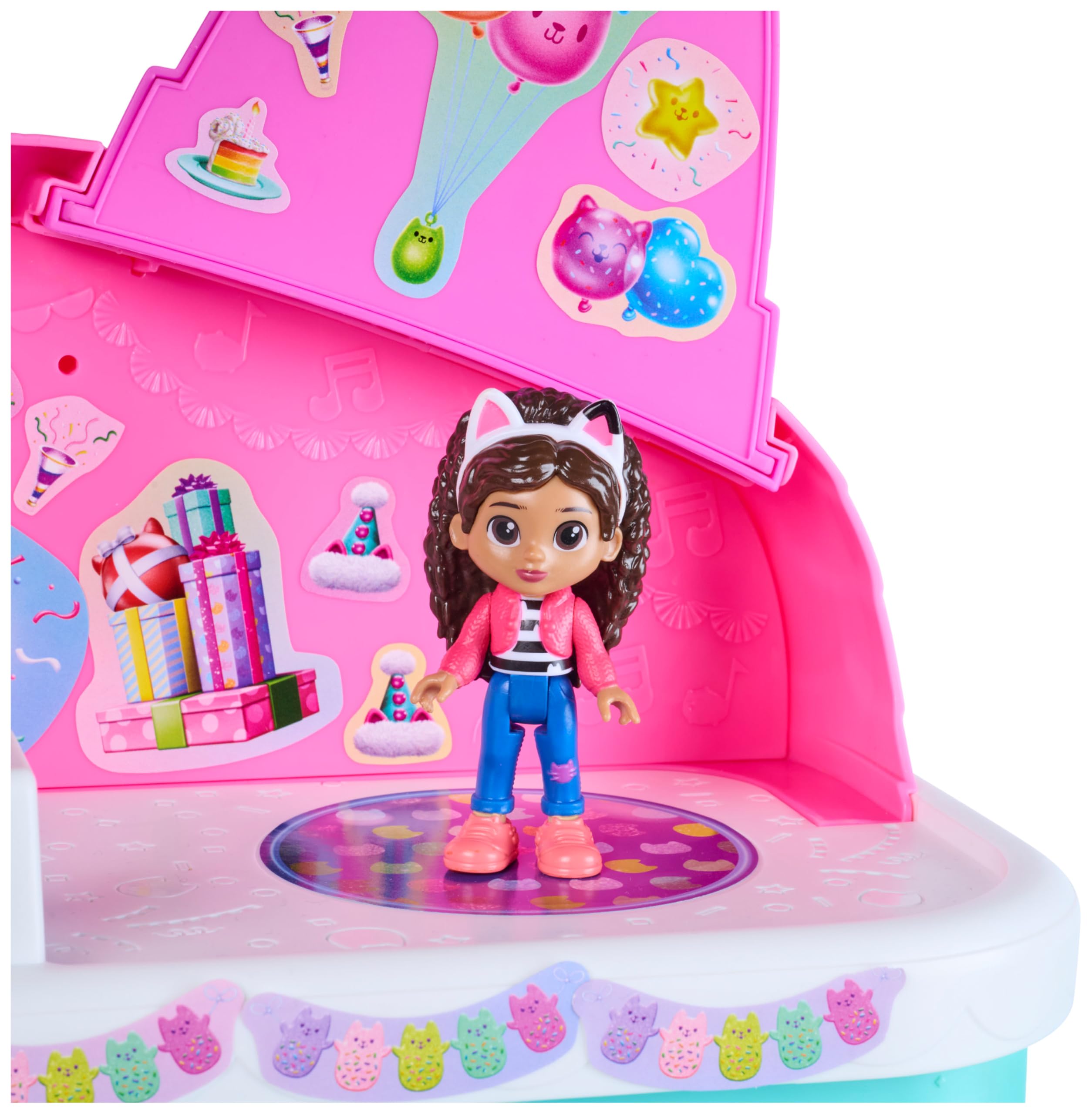 Gabby's Dollhouse Playset GabbysMeowMazing Dllhse I | 63 cm groß, 15-teiliges Set, Mit Gabby & 2 Katzenfiguren, Erweiterbar, Magische Lentikular-Augen