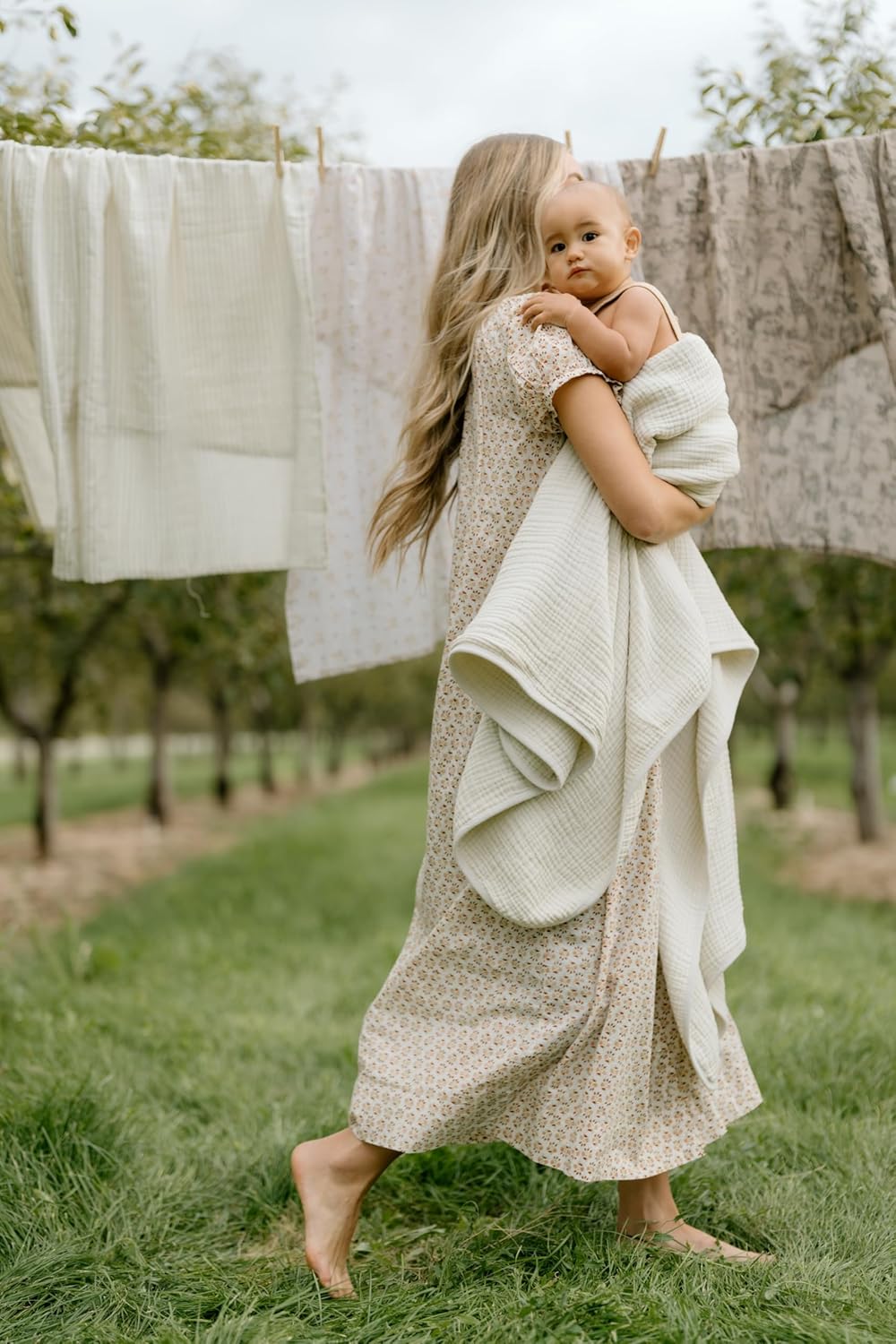 Oilo Premium Muslin Swaddle Blanket Set, Breathable 100% Organic Cotton 4-Way Muslin, Soft Large Receiving Blanket (46" x 46"), 2-Pack, Heirloom Organic Collection, Vintage Safari & Woodland