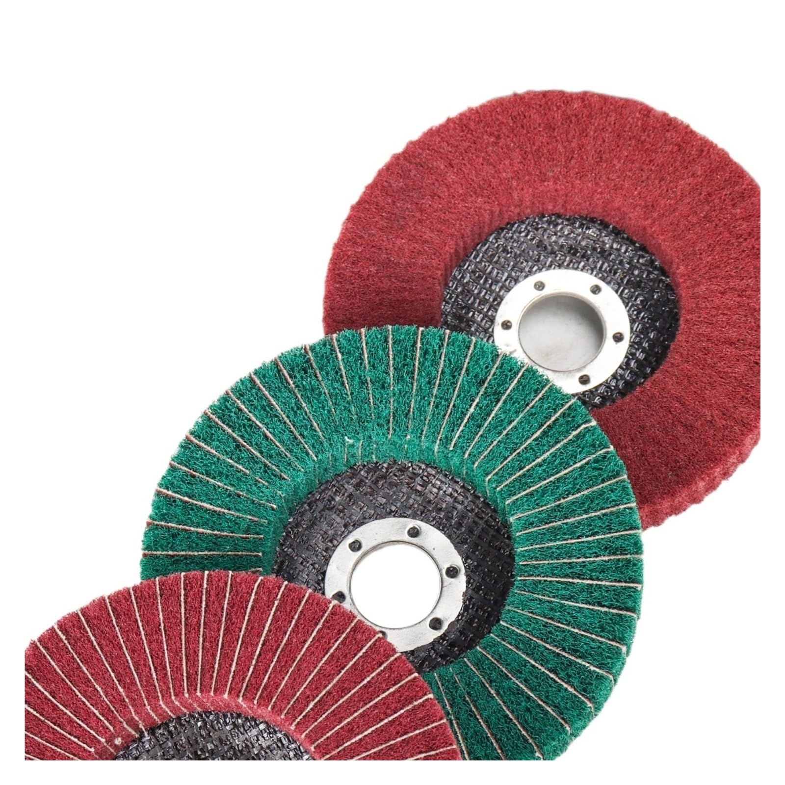 115 mm Nylonfaser-Fächerscheibe, 11,4 cm, Polierscheibe, Metall, Holz, Rostentfernung, Farbe, Reinigung, Schleifmittel für Winkelschleifer (rote Körnung 320)