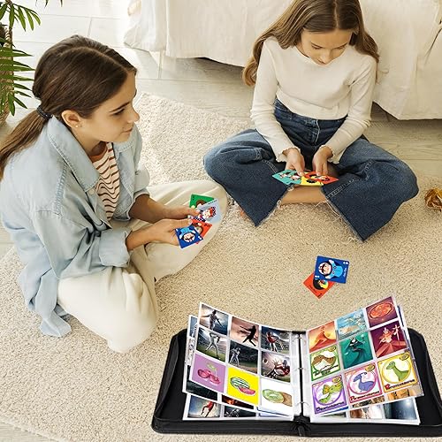 Miniatura 6 de WOT I Carpeta de tarjetas de intercambio, 900 bolsillos con cremallera, bolsillos de doble cara, funda para tarjetas de béisbol, tarjetas de fútbol