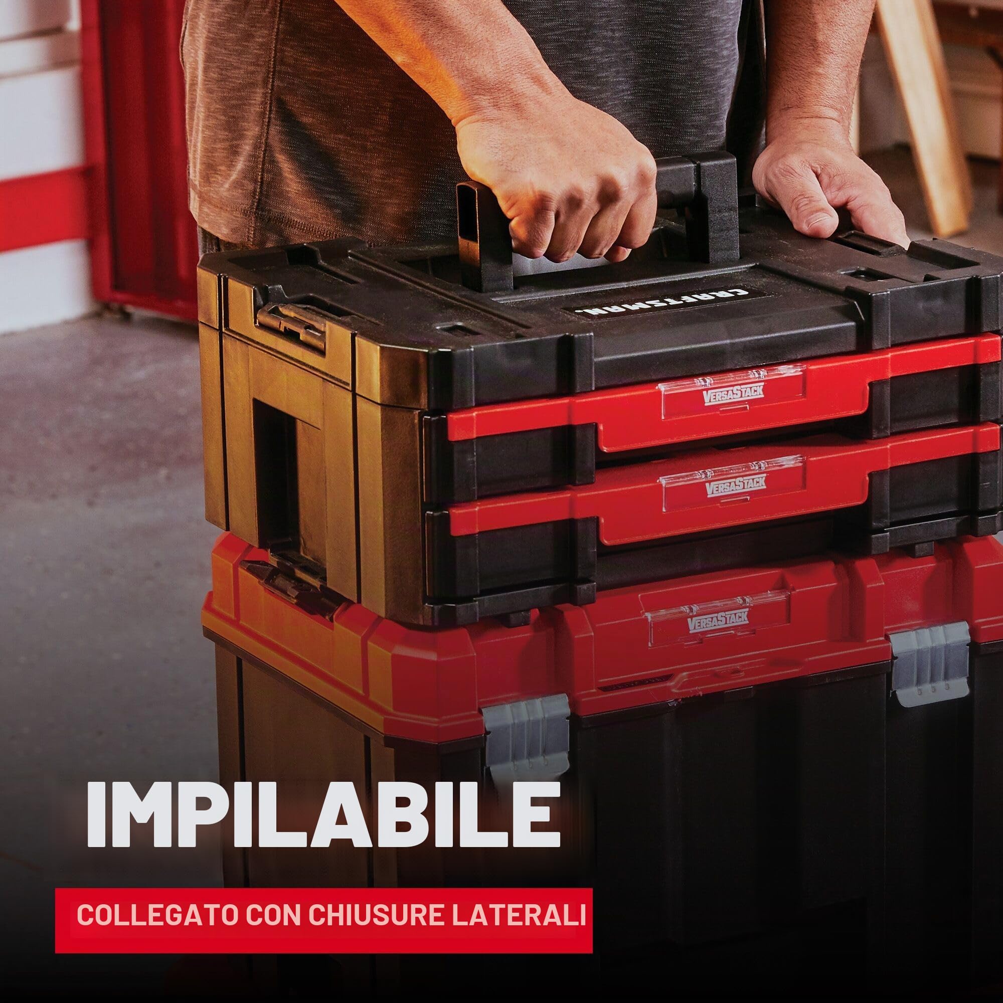CRAFTSMAN Cassetta portautensili in plastica con cassetti, organizzatore e stoccaggio (CMST17804)