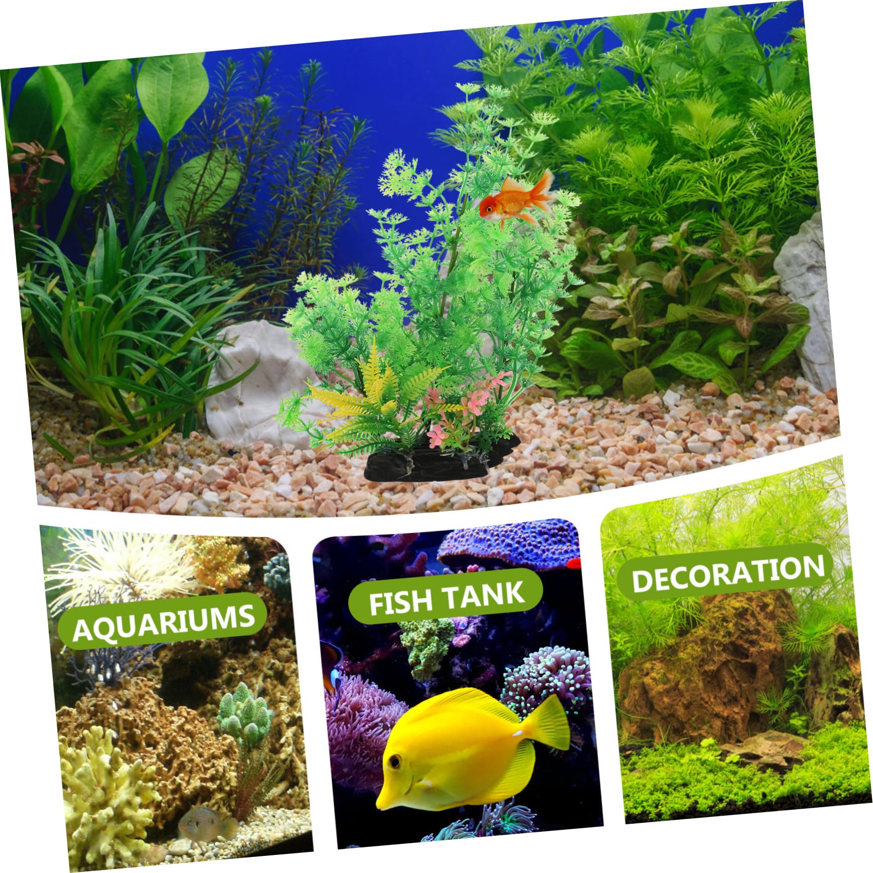 Sosoport 4 Sätze Aquarienlandschaft Kunstpflanze Zarte Aquarienpflanze Aquariumzubehör Aquariumdekor Gefälschte Haushaltspflanze Desktop-Aquarium- Aquarienanlage Plastik 2 Stück * 4