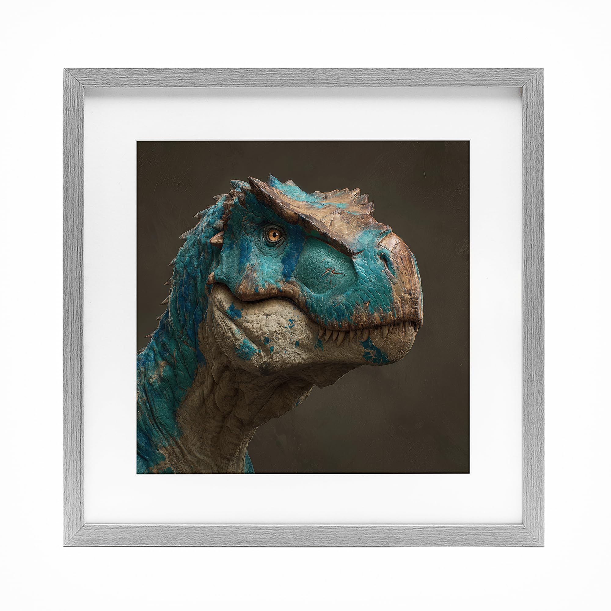 'Cerulean Scaled Dinosaur Detail'| Framed Print Under Glass