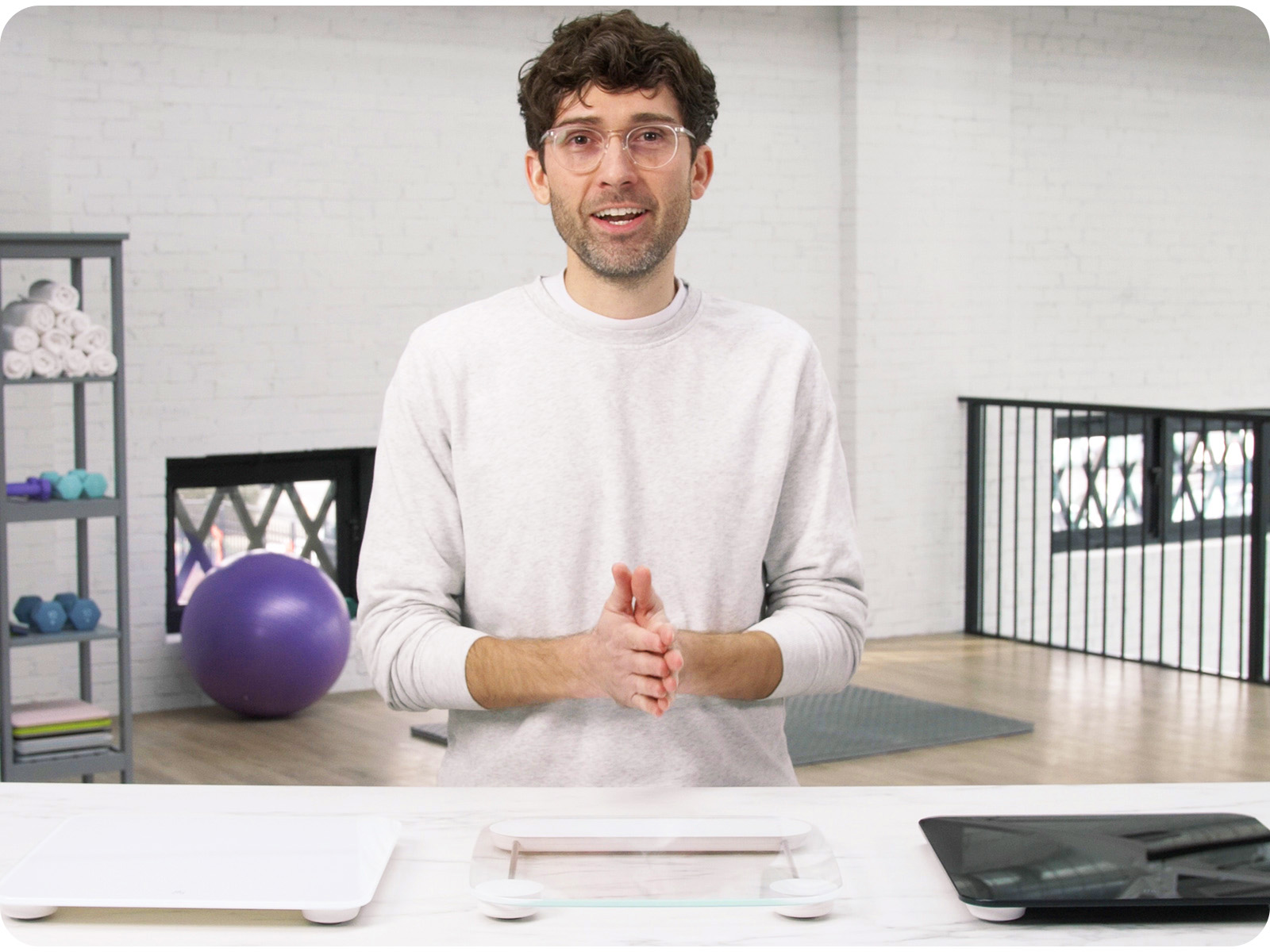 Image of Greater Goods AccuCheck Digital Bathroom Scale for Body Weight (Stone Blue)