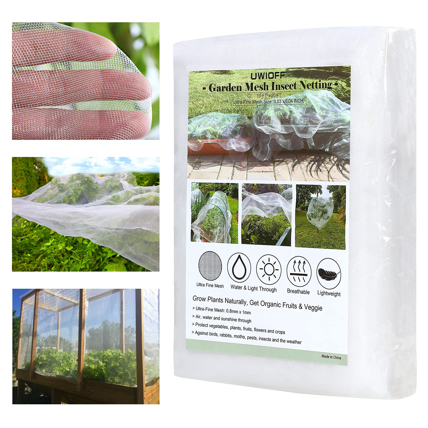 Buy UWIOFF Ultra Fine Garden Mesh Netting, 10 x 20 Ft Garden Netting