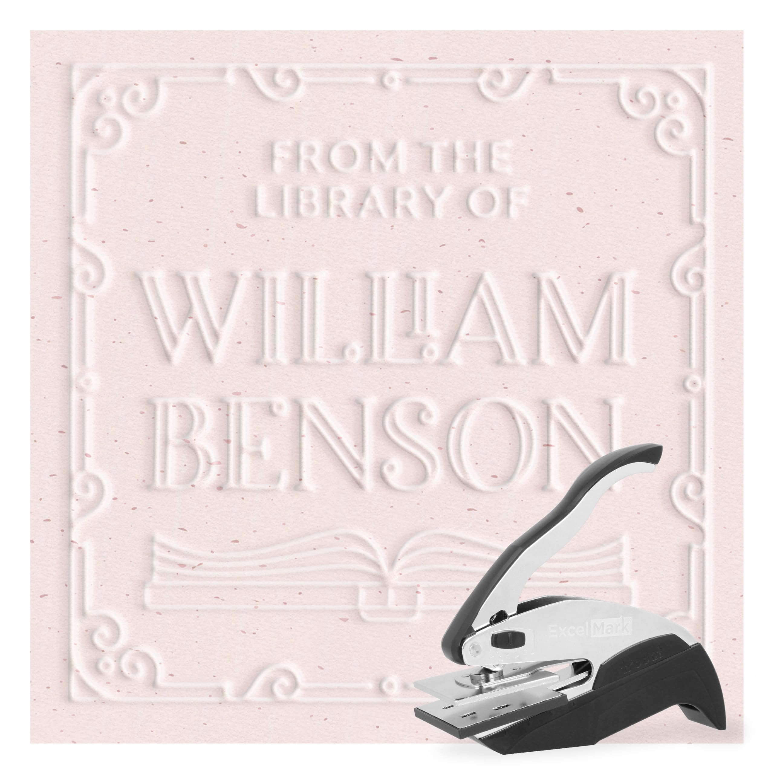 ExcelMark Personalized Book Embosser - Deco Border(Square)