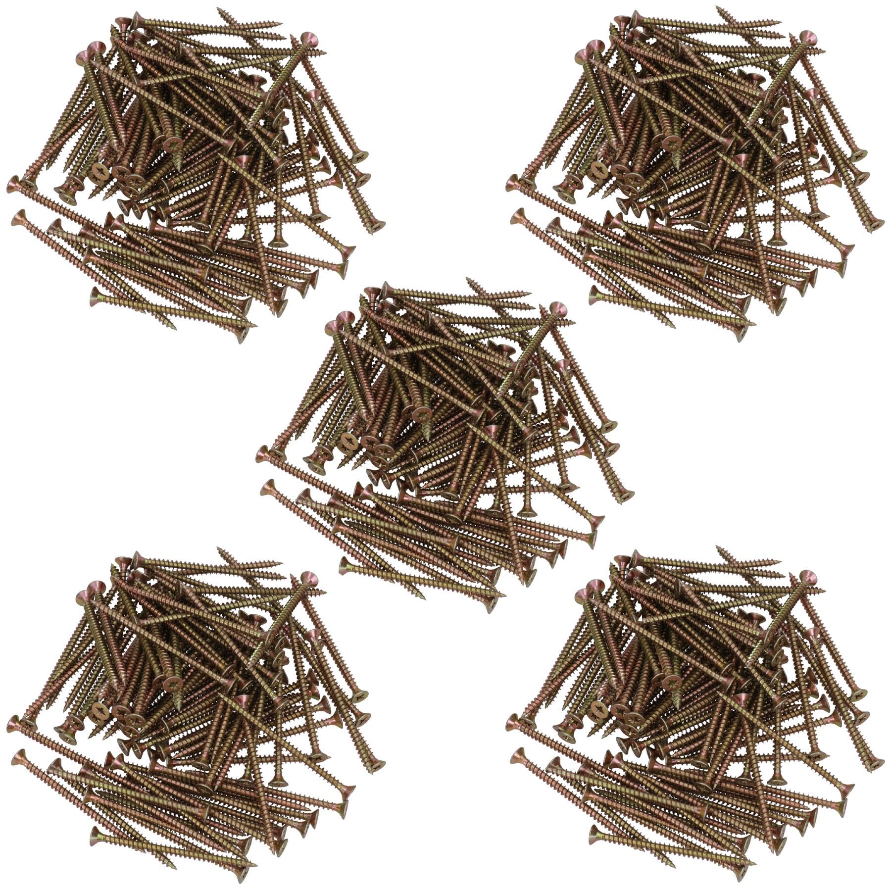 Vis à bois tête fraisée 5x80 mm PZ2 en lot de 500 pièces pour l'assemblage